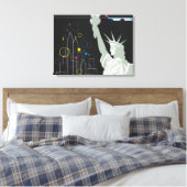 ノースウェスト航空飛んでいるの旅行ポスター キャンバスプリント (インサイチュ (寝室))