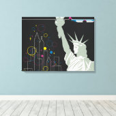 ノースウェスト航空飛んでいるの旅行ポスター キャンバスプリント (インサイチュ (ウッドフロア))