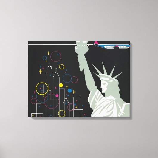 ノースウェスト航空飛んでいるの旅行ポスター キャンバスプリント (正面)