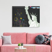 ノースウェスト航空飛んでいるの旅行ポスター キャンバスプリント (インサイチュ (リビング))