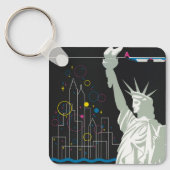 ノースウェスト航空飛んでいるの旅行ポスター キーホルダー (正面)