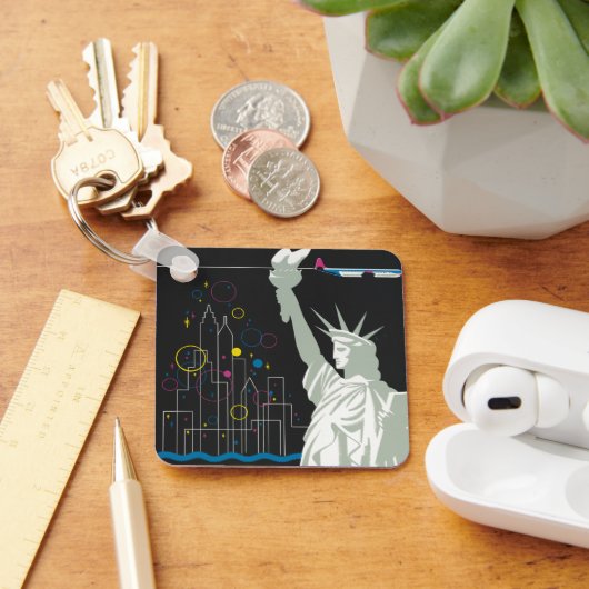 ノースウェスト航空飛んでいるの旅行ポスター キーホルダー (デスク)