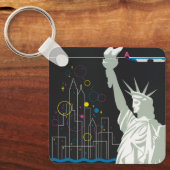 ノースウェスト航空飛んでいるの旅行ポスター キーホルダー (正面)