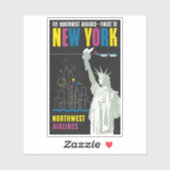 ノースウェスト航空飛んでいるの旅行ポスター シール (シート)