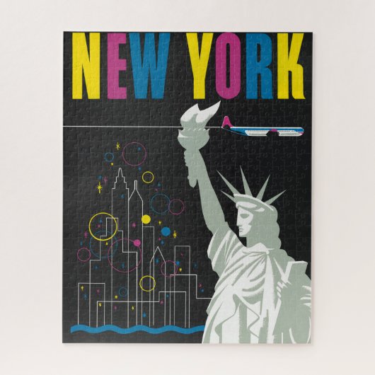 ノースウェスト航空飛んでいるの旅行ポスター ジグソーパズル (縦)