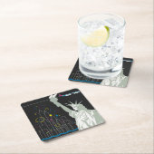 ノースウェスト航空飛んでいるの旅行ポスター スクエアペーパーコースター (インサイチュ)