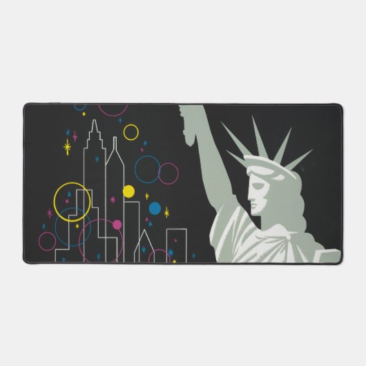 ノースウェスト航空飛んでいるの旅行ポスター デスクマット (正面)