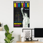 ノースウェスト航空飛んでいるの旅行ポスター ポスター (ホームオフィス)