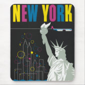 ノースウェスト航空飛んでいるの旅行ポスター マウスパッド (正面)