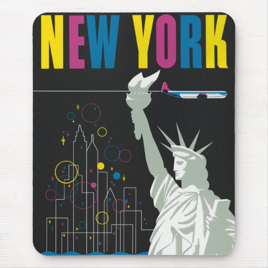 ノースウェスト航空飛んでいるの旅行ポスター マウスパッド (正面)