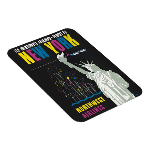 ノースウェスト航空飛んでいるの旅行ポスター マグネット (右側)