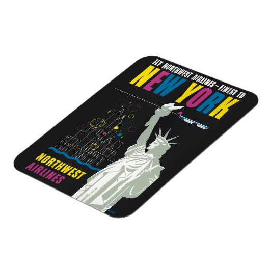 ノースウェスト航空飛んでいるの旅行ポスター マグネット (左側)