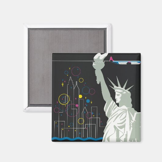 ノースウェスト航空飛んでいるの旅行ポスター マグネット (正面/裏面)