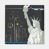 ノースウェスト航空飛んでいるの旅行ポスター マグネット (正面)