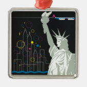 ノースウェスト航空飛んでいるの旅行ポスター メタルオーナメント (正面)