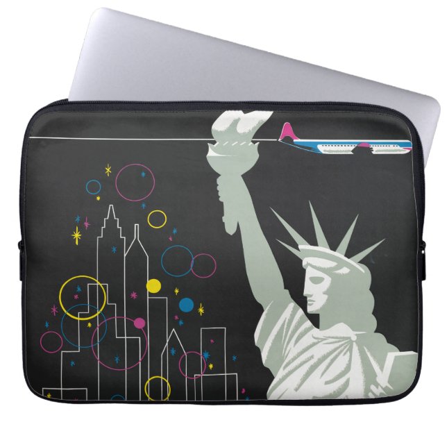 ノースウェスト航空飛んでいるの旅行ポスター ラップトップスリーブ (正面)