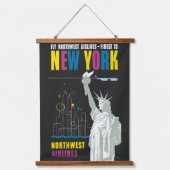 ノースウェスト航空飛んでいるの旅行ポスター 吊り下げ型タペストリー (正面)