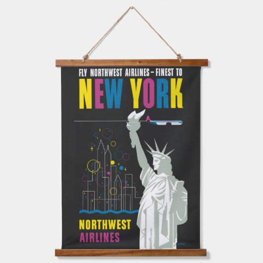 ノースウェスト航空飛んでいるの旅行ポスター 吊り下げ型タペストリー (正面)