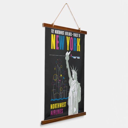 ノースウェスト航空飛んでいるの旅行ポスター 吊り下げ型タペストリー (傾斜あり)