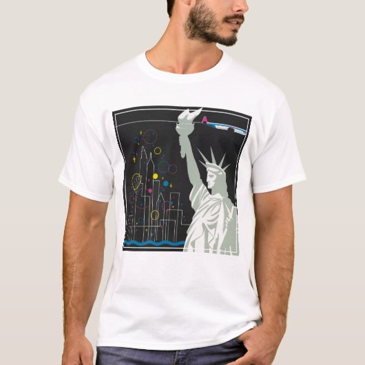 ノースウェスト航空飛んでいるの旅行ポスター Tシャツ (正面)