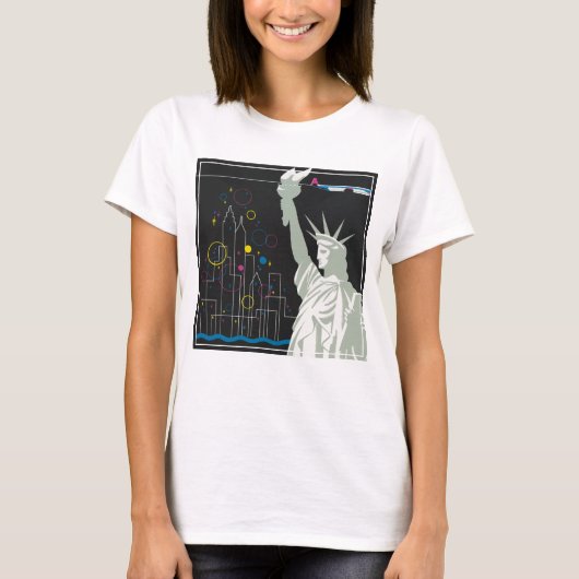 ノースウェスト航空飛んでいるの旅行ポスター Tシャツ (正面)