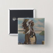 ノースウエストインディアンチーフインフルレガリア 缶バッジ (正面&裏面)