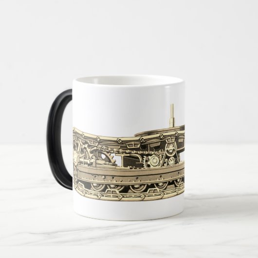 ノースウエストクレーン及びショベルの制御タンクトラック モーフィングマグカップ (正面左)