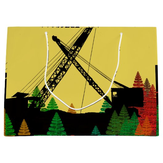 ノースウエストクローラクレーンnトラックファンタジーアート ラージペーパーバッグ (正面)