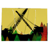 ノースウエストクローラクレーンnトラックファンタジーアート ラージペーパーバッグ (裏面)