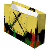 ノースウエストクローラクレーンnトラックファンタジーアート ラージペーパーバッグ (正面アングル)