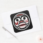 ノースウエストパシフィック海岸ハイダウィーピングスカル スクエアシール (封筒)