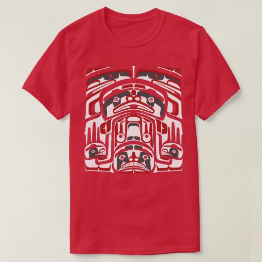 ノースウエスト先住民アメリカンボックスパネルTShirt Tシャツ (デザイン正面)