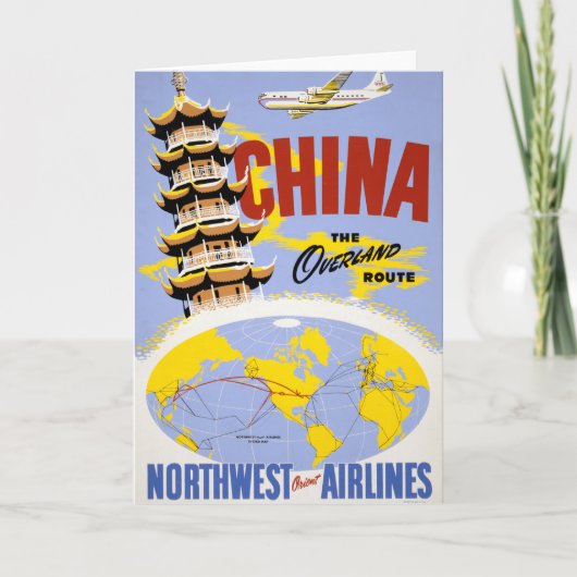 ノースウエスト・オリエント航空の旅行ポスター カード (正面)