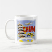 ノースウエスト・オリエント航空の旅行ポスター コーヒーマグカップ (左)