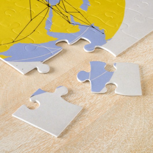 ノースウエスト・オリエント航空の旅行ポスター ジグソーパズル (側面)