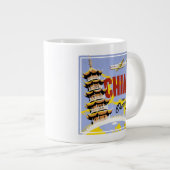 ノースウエスト・オリエント航空の旅行ポスター ジャンボコーヒーマグカップ (正面右)