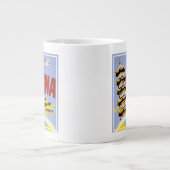 ノースウエスト・オリエント航空の旅行ポスター ジャンボコーヒーマグカップ (正面)