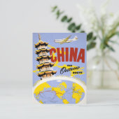 ノースウエスト・オリエント航空の旅行ポスター ポストカード (スタンド正面)