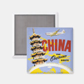 ノースウエスト・オリエント航空の旅行ポスター マグネット (正面/裏面)