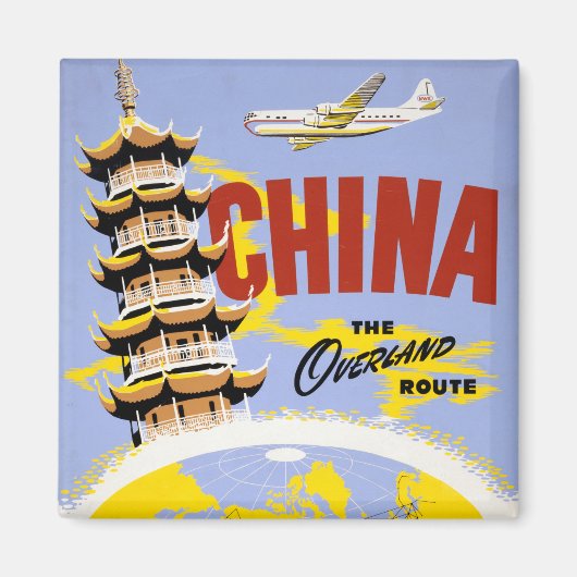 ノースウエスト・オリエント航空の旅行ポスター マグネット (正面)