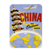 ノースウエスト・オリエント航空の旅行ポスター マグネット (縦)