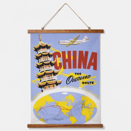 ノースウエスト・オリエント航空の旅行ポスター 吊り下げ型タペストリー (正面)