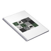 ノースウッズアドベンチャーパッチワーク – グレーと緑 ノートブック (右側)