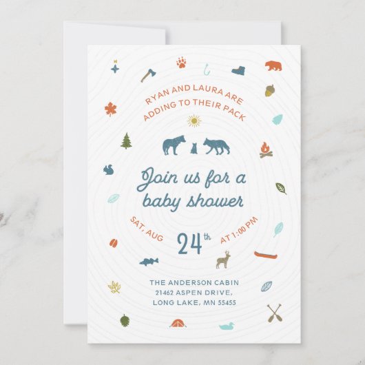ノースウッズベビーシャワー招待状 招待状 (正面)