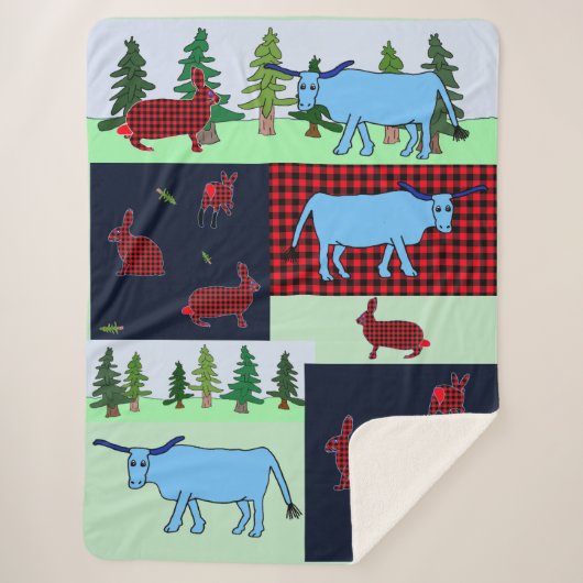 ノースウッズランバージャックラビットとベビーブランケット シェルパブランケット (正面)