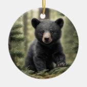 ノースウッズリトルブラックベアキュブオーナメント セラミックオーナメント (正面)