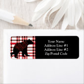 ノースウッ素朴ドブラックベアーシルエットOn Plaid ラベル (インサイチュ)