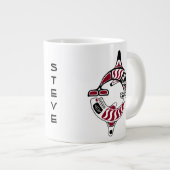 ノースウパーソナライズされたェスト・キラー・ホエールマグ ジャンボコーヒーマグカップ (正面右)