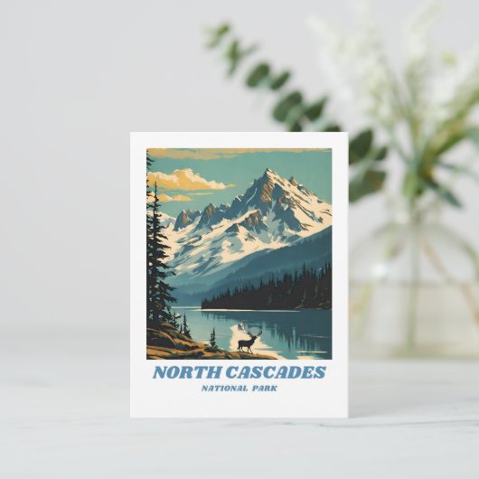 ノースカスカズズナショナルパークイラストレーションレトロデ ポストカード (スタンド正面)