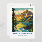 ノースカスカズズナショナルパークイラストレーションレトロ ポストカード (正面/裏面)